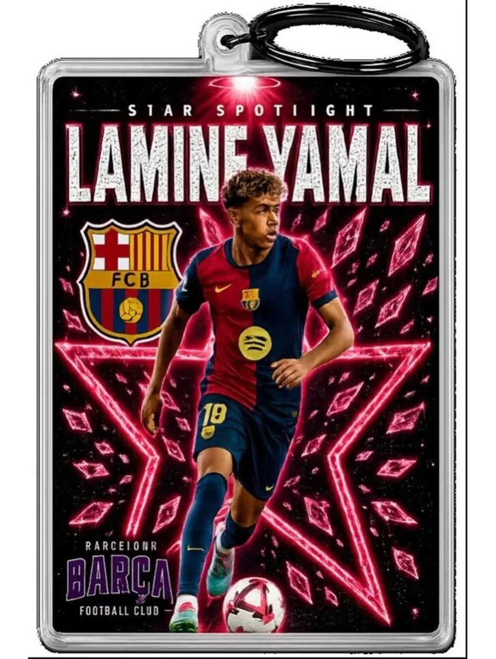 3970 Lamine Yamal Keychain Red Spotlight Premium Keychain No Nameplate